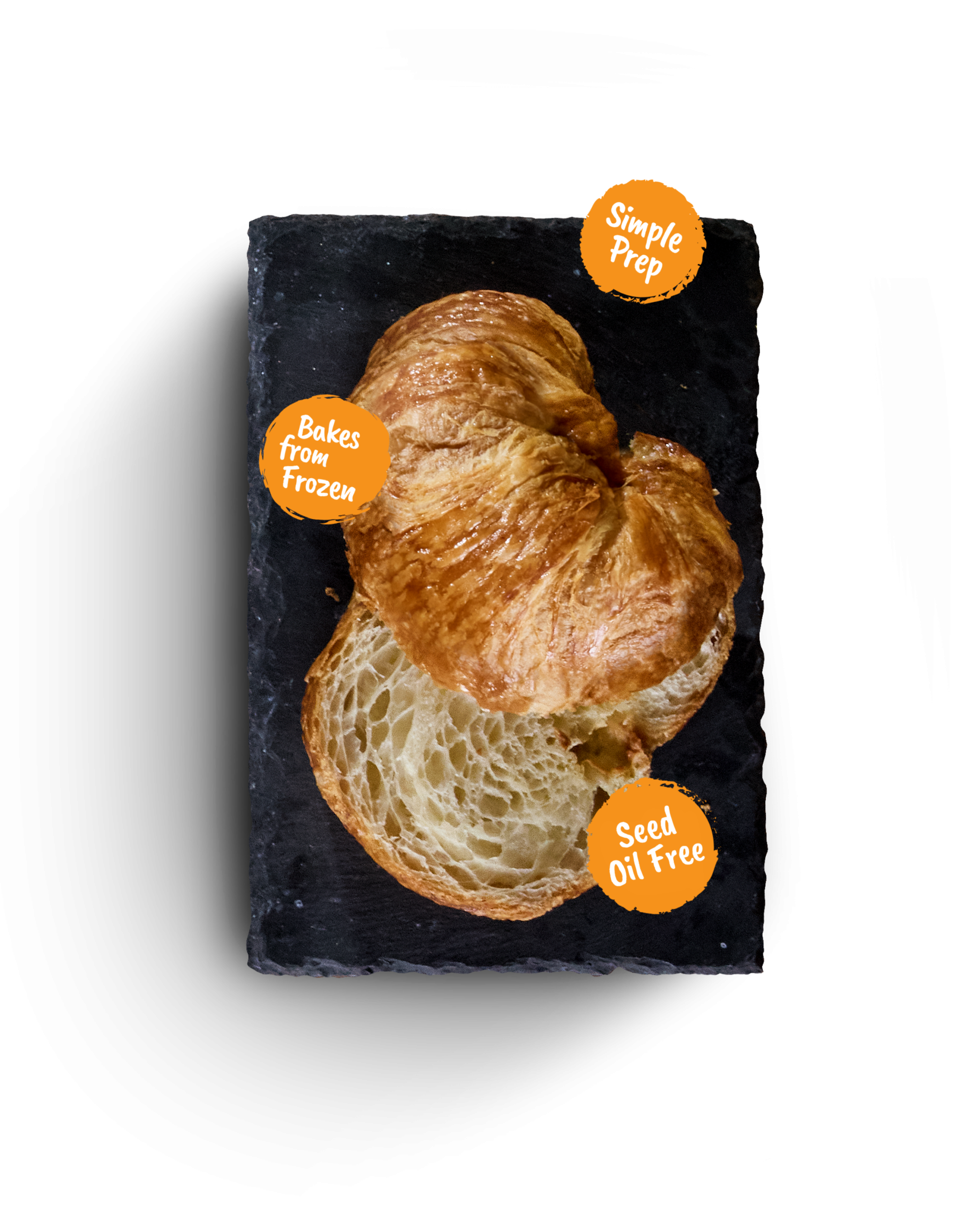Classic butter croissant on a plate