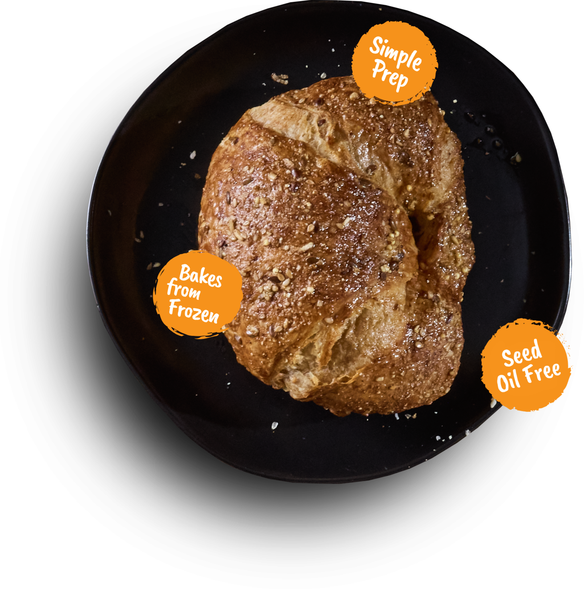Multigrain croissant on a plate
